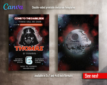 Star Wars Darth Vader  customizable invitation template | Share or Print | boy | BC987