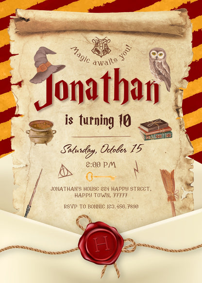 Harry Potter  customizable invitation template | Share or Print |  | OC680