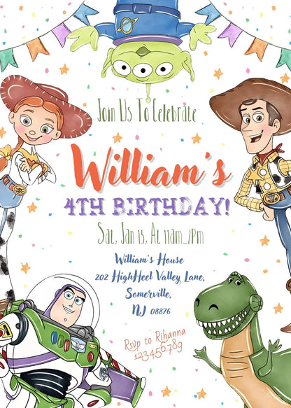 Toy Story customizable invite template | instant download | Share or Print | HO302