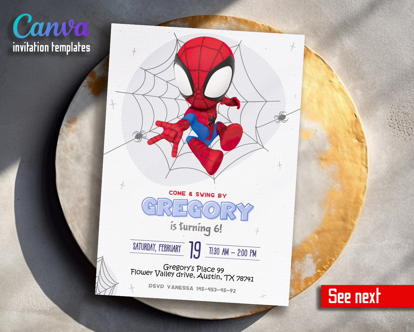 Spidey and His Amazing Friends customizable invitation template | Share or Print | boy | OT926