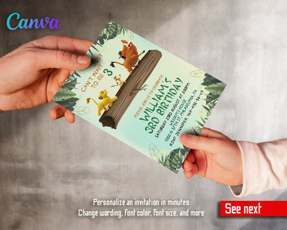 Lion King Simba customizable invitation template | Share or Print |  | MP979