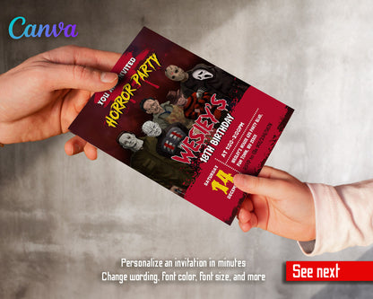 Horror Killer Movie Party  customizable invitation template | Share or Print |  | AH842