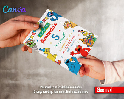 Sesame Street customizable invitation template | Share or Print |  | TP726