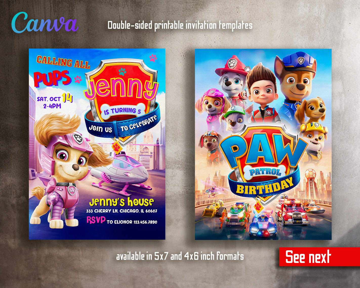 PAW Patrol customizable invitation template | Share or Print | | CF222