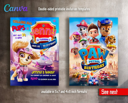 PAW Patrol customizable invitation template | Share or Print | | CF222