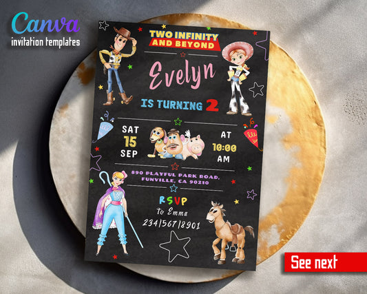 Toy Story Woody  customizable invitation template | Share or Print |  | BX190