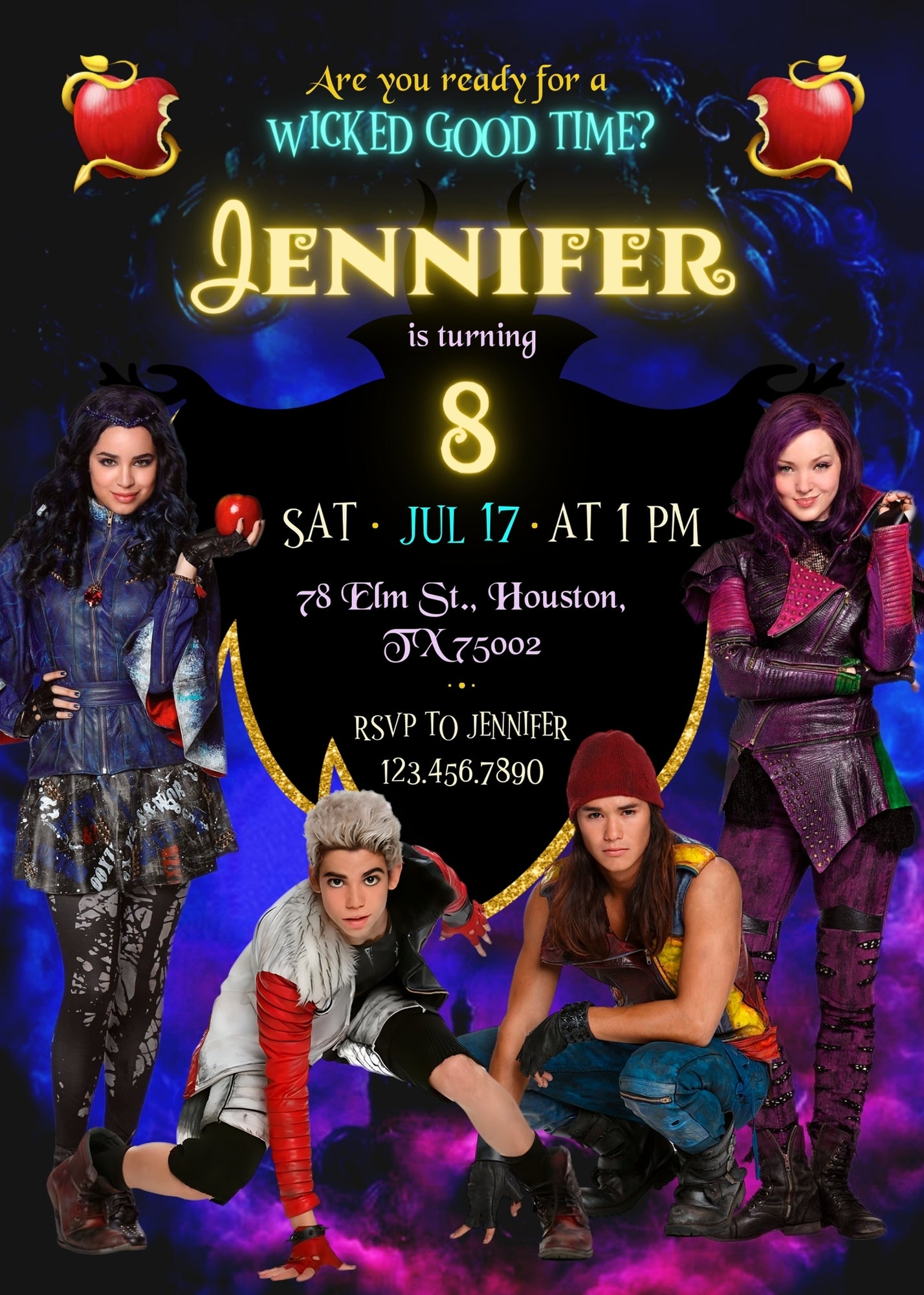 Descendants Disney  customizable invitation template | Share or Print |  | SP948