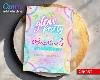 Lets Glow Crazy  customizable invitation template | Share or Print |  | TF968