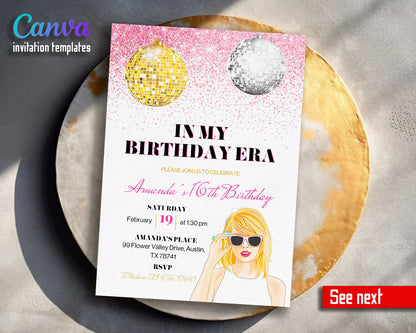 Taylor Swift Eras Tour  customizable invitation template | Share or Print | girl | PE221