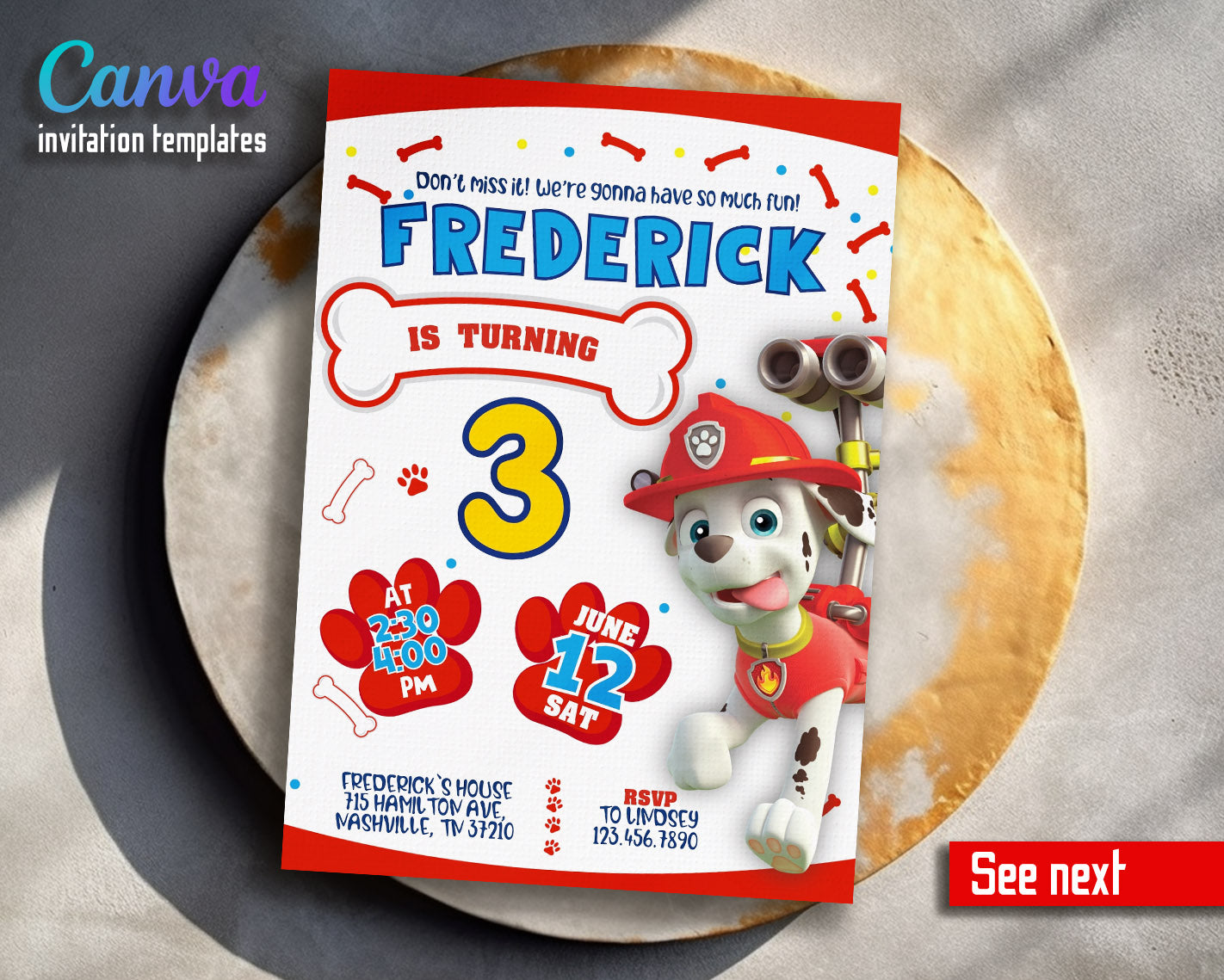 PAW Patrol customizable invitation template | Share or Print | | NV947