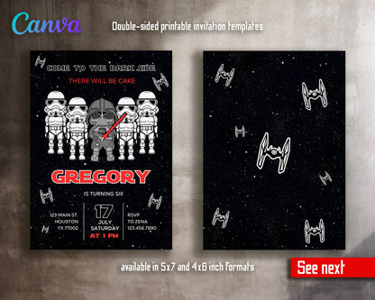 Star Wars Darth Vader  customizable invitation template | Share or Print | boy | SL880