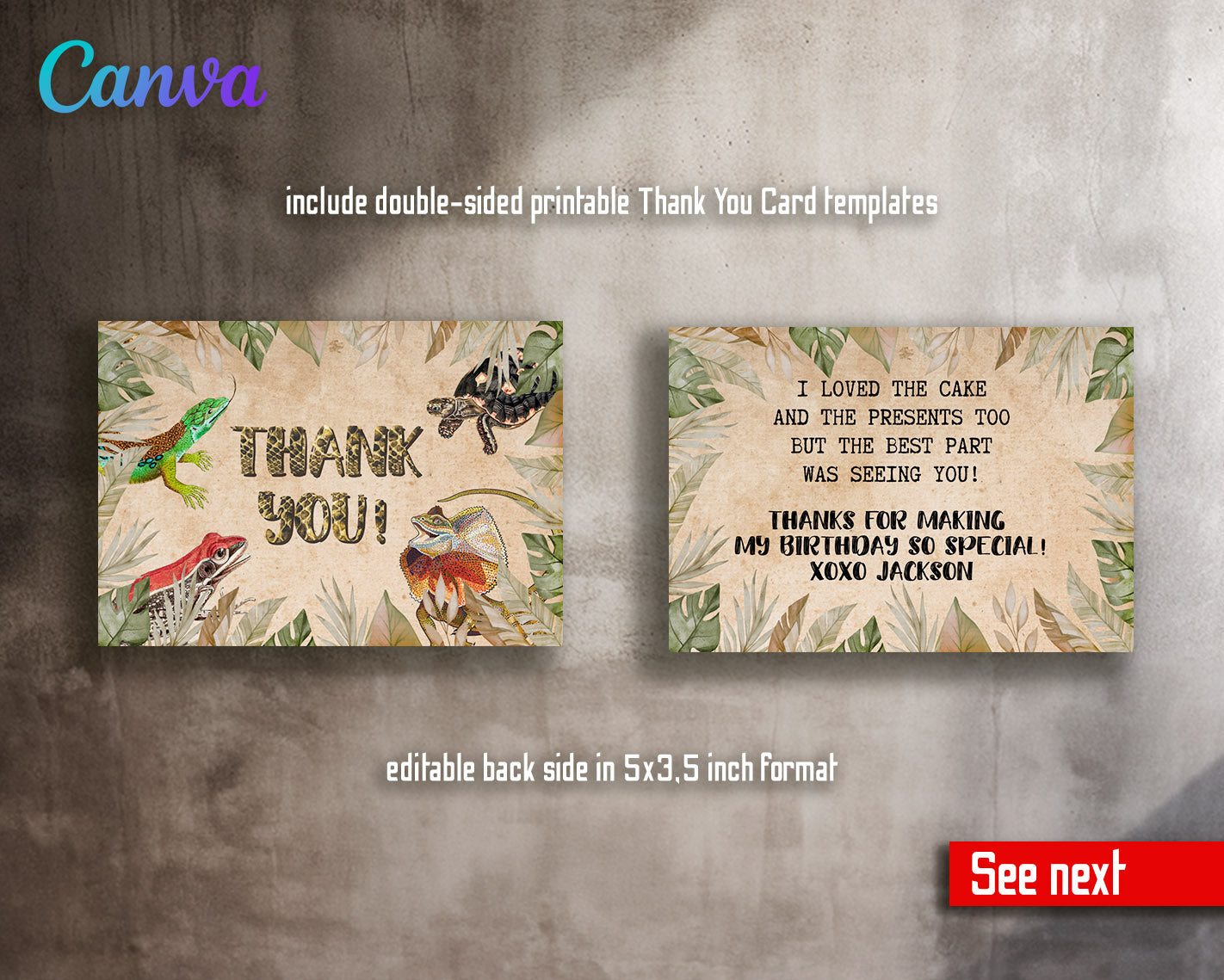 Reptile Lizard Snake customizable invitation template | Share or Print |  | NK823