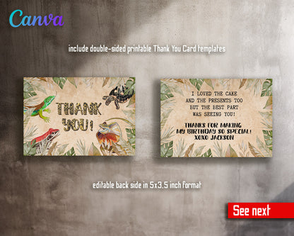 Reptile Lizard Snake customizable invitation template | Share or Print |  | NK823