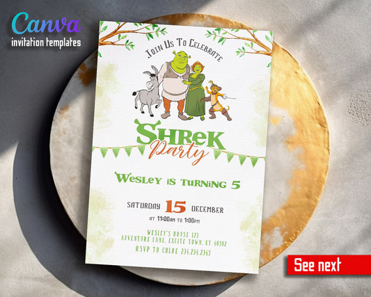 Shrek  customizable invitation template | Share or Print |  | EV094