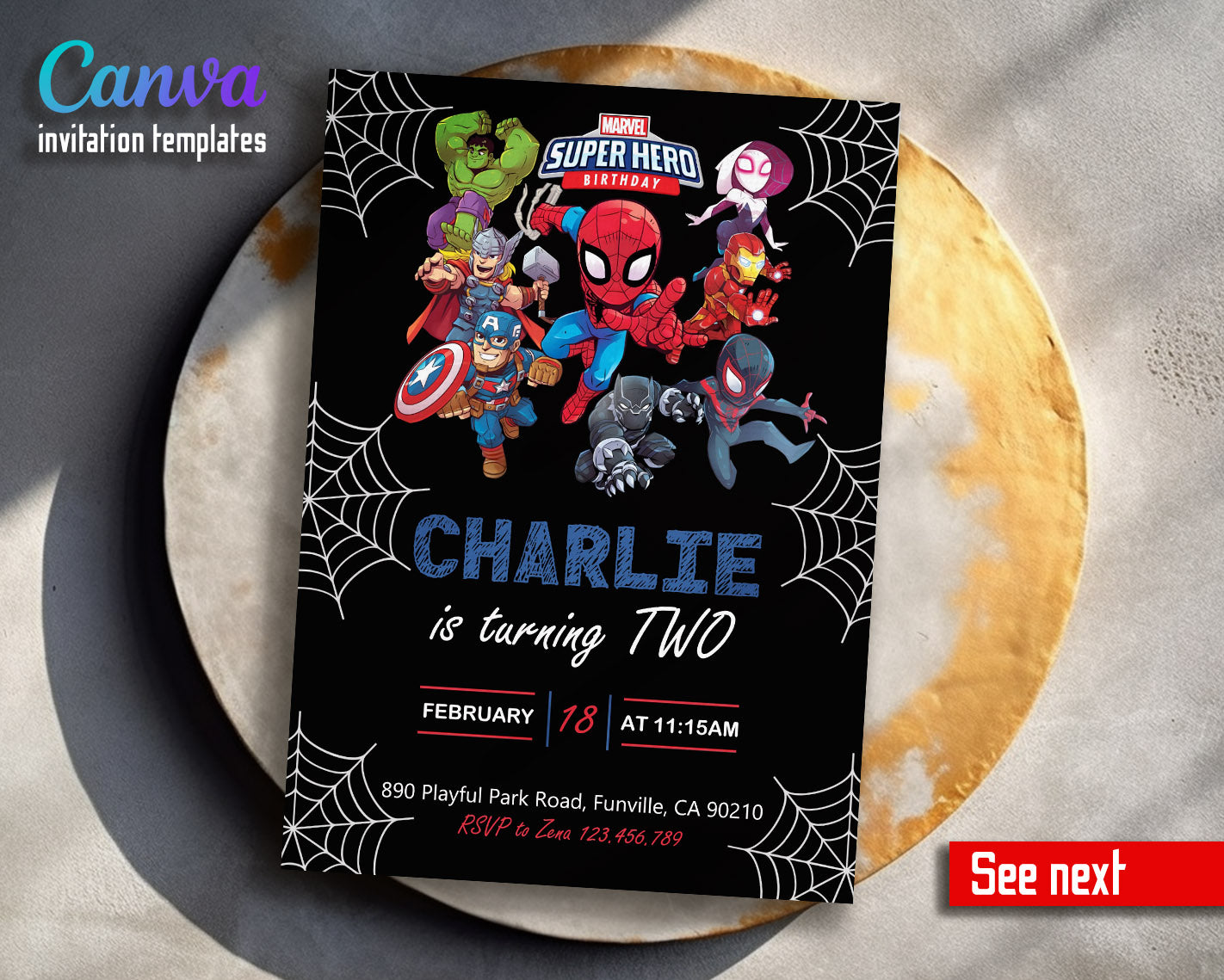 Spidey and His Amazing Friends customizable invitation template | Share or Print | boy | OQ481