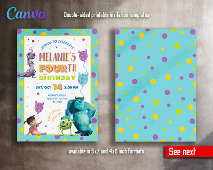 Monsters, Inc.  customizable invitation template | Share or Print |  | UU793