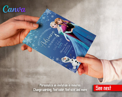 Frozen Elsa  customizable invitation template | Share or Print | girl | TA175