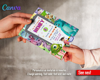 Monsters, Inc.  customizable invitation template | Share or Print |  | RL122