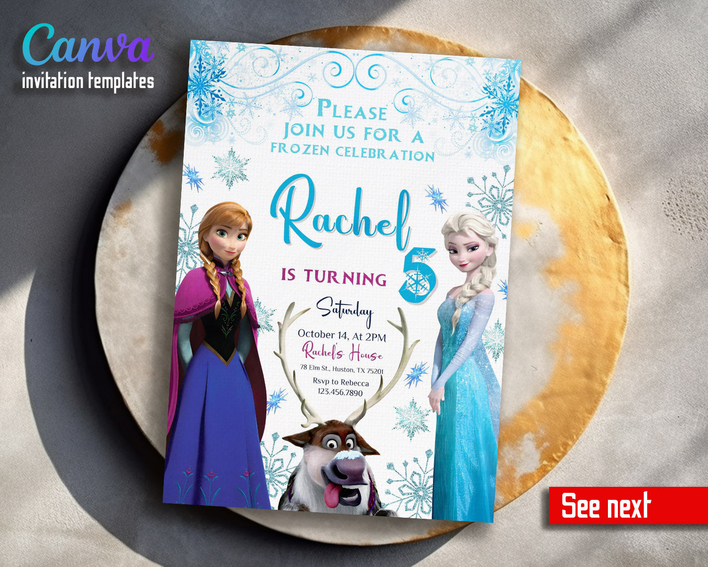 Frozen Elsa  customizable invitation template | Share or Print | girl | OQ935