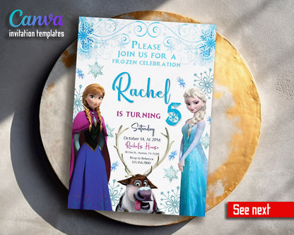 Frozen Elsa  customizable invitation template | Share or Print | girl | OQ935