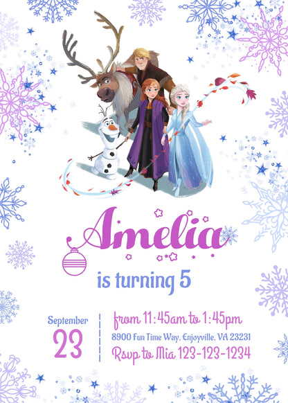 Frozen Elsa  customizable invitation template | Share or Print | girl | GR196