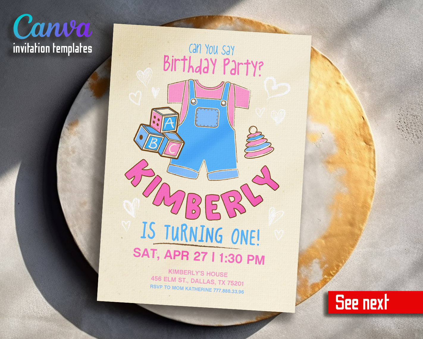 Ms. Rachel  customizable invitation template | Share or Print |  | DH420