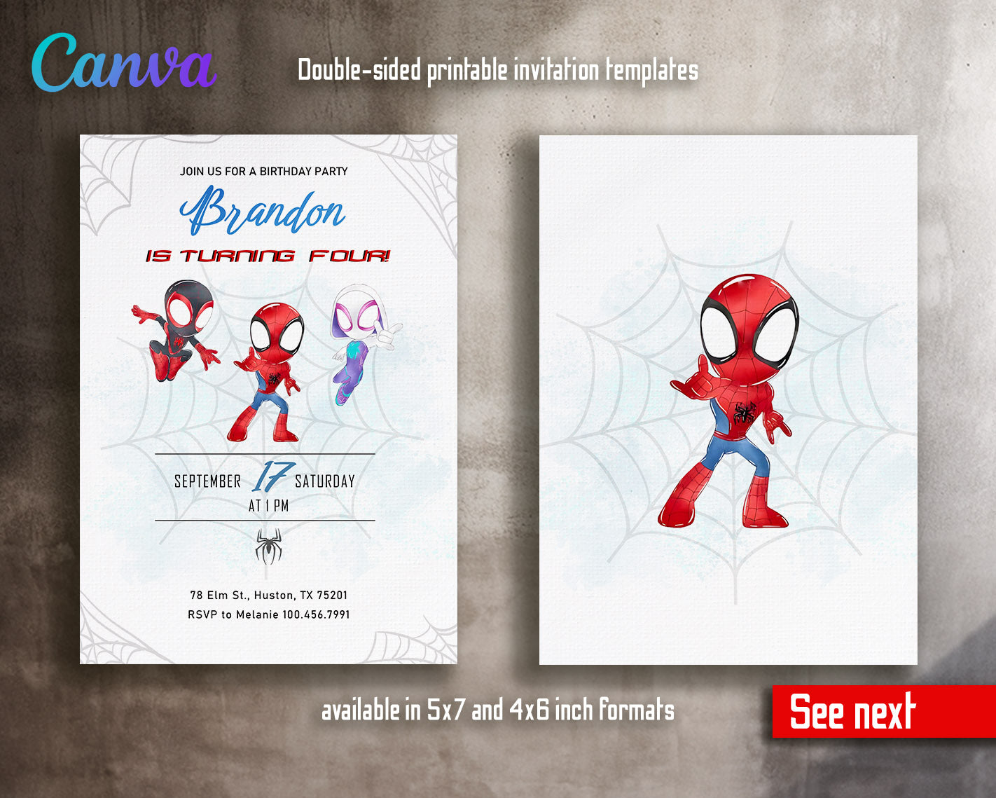 Spidey and His Amazing Friends customizable invitation template | Share or Print | boy | DU804