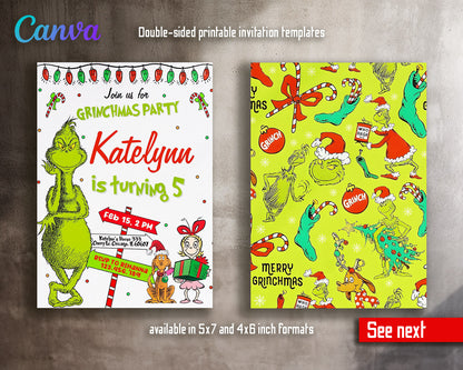 The Grinch  Merry Grinchmas customizable invitation template | Share or Print |  | AZ243