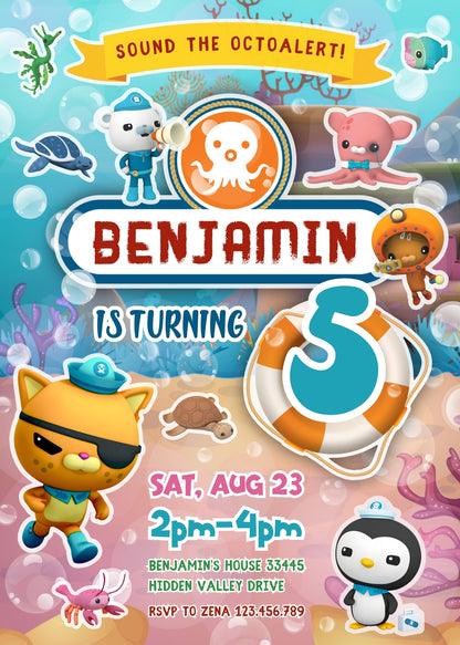 Octonauts  customizable invitation template | Share or Print |  | XK559