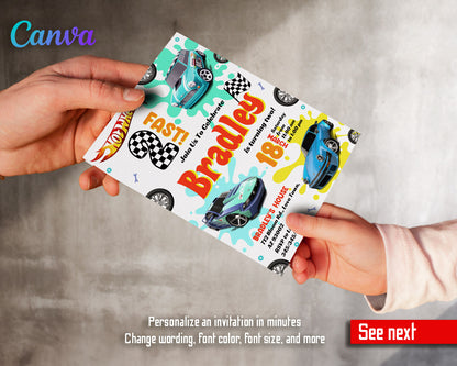 Hot Wheels Two Fast 2 Furious customizable invitation template | Share or Print | boy | YV890