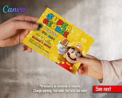 Super Mario Bros  customizable invitation template | Share or Print |  | UD197