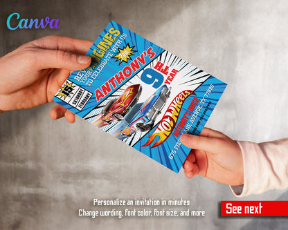 Hot Wheels Racing  customizable invitation template | Share or Print | boy | XC996