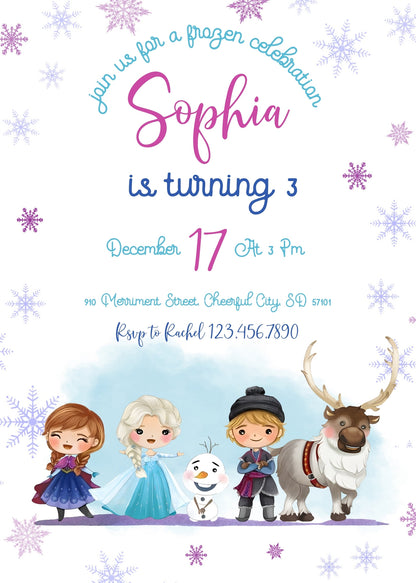 Frozen Elsa  customizable invitation template | Share or Print | girl | CL922