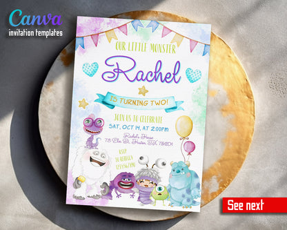 Monsters, Inc.  customizable invitation template | Share or Print |  | IC348