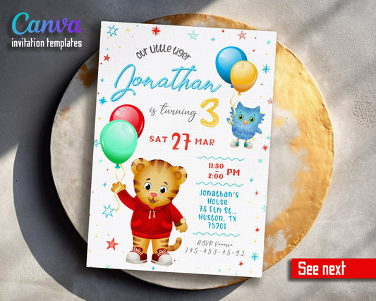 Daniel Tiger's Neighborhood  customizable invitation template | Share or Print |  | LM619