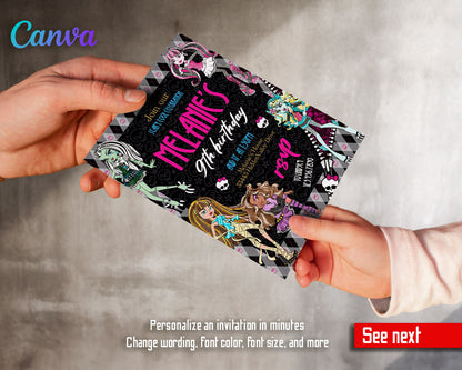 Monster High  customizable invitation template | Share or Print | girl | BJ124