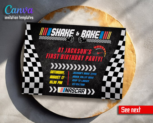 Nascar Ricky Bobby  customizable invitation template | Share or Print | boy | MU490