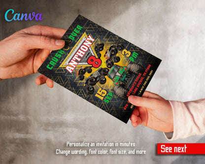 Monster Jam Monster Truck customizable invitation template | Share or Print | boy | XE869