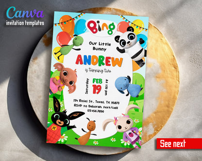 Bing Bunny customizable invitation template | Share or Print |  | KX786