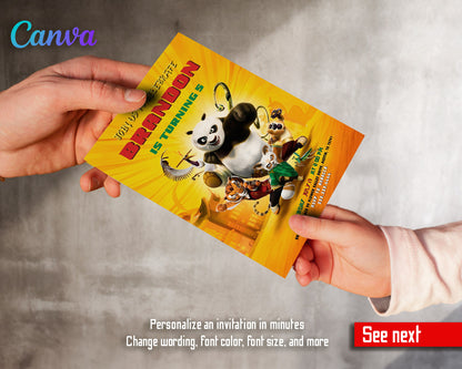 Kung Fu Panda Po customizable invitation template | Share or Print |  | XJ253