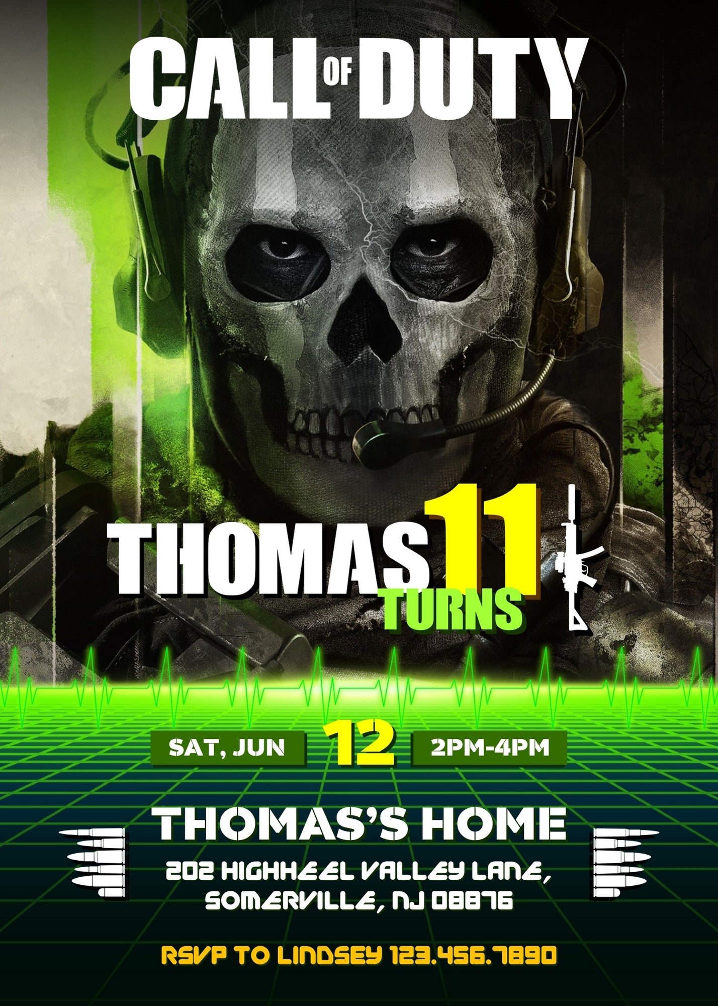 Call of Duty Gamer customizable invitation template | Share or Print | boy | LJ536