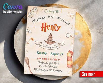 Harry Potter  customizable invitation template | Share or Print |  | WC492