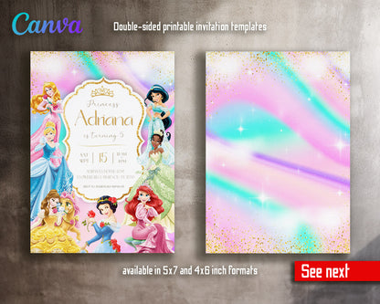 Disney Princess  customizable invitation template | Share or Print | girl | KW985