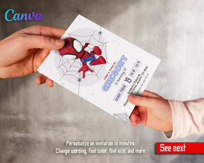 Spidey and His Amazing Friends customizable invitation template | Share or Print | boy | OT926