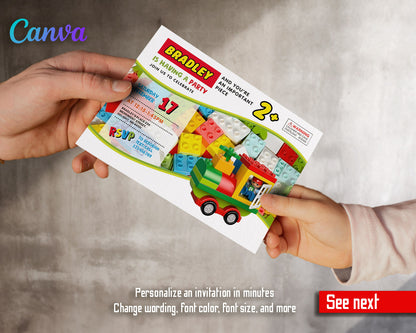 Lego Duplo Train customizable invitation template | Share or Print |  | MP881