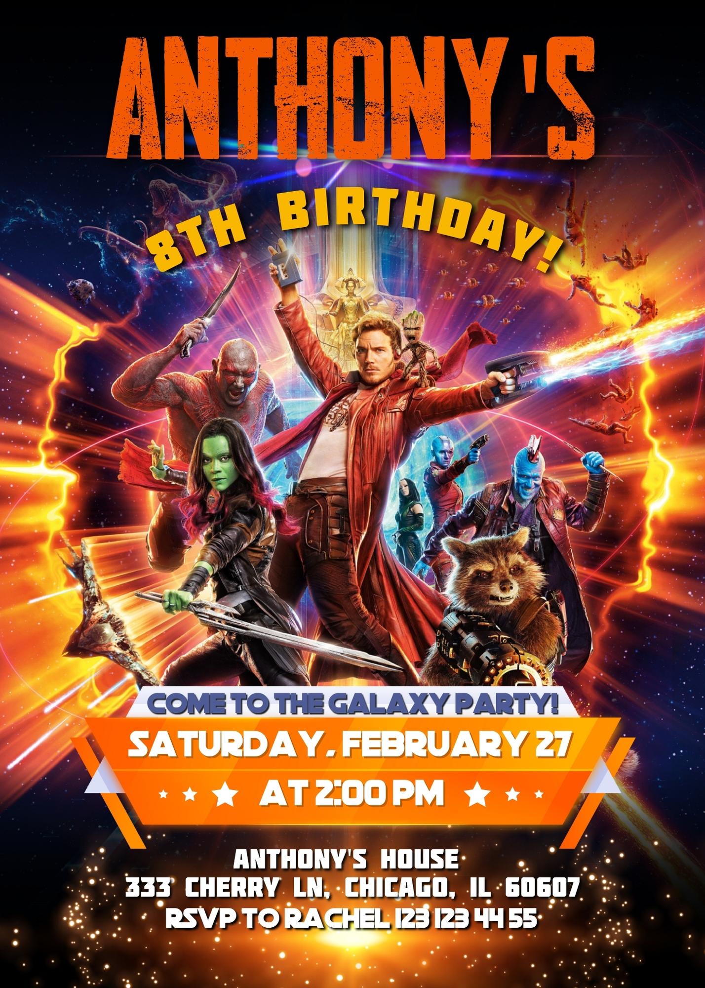 Guardians of The Galaxy Superhero customizable invitation template | Share or Print | boy | KU941