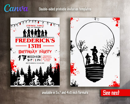 Stranger Things customizable invitation template | Share or Print |  | CE751