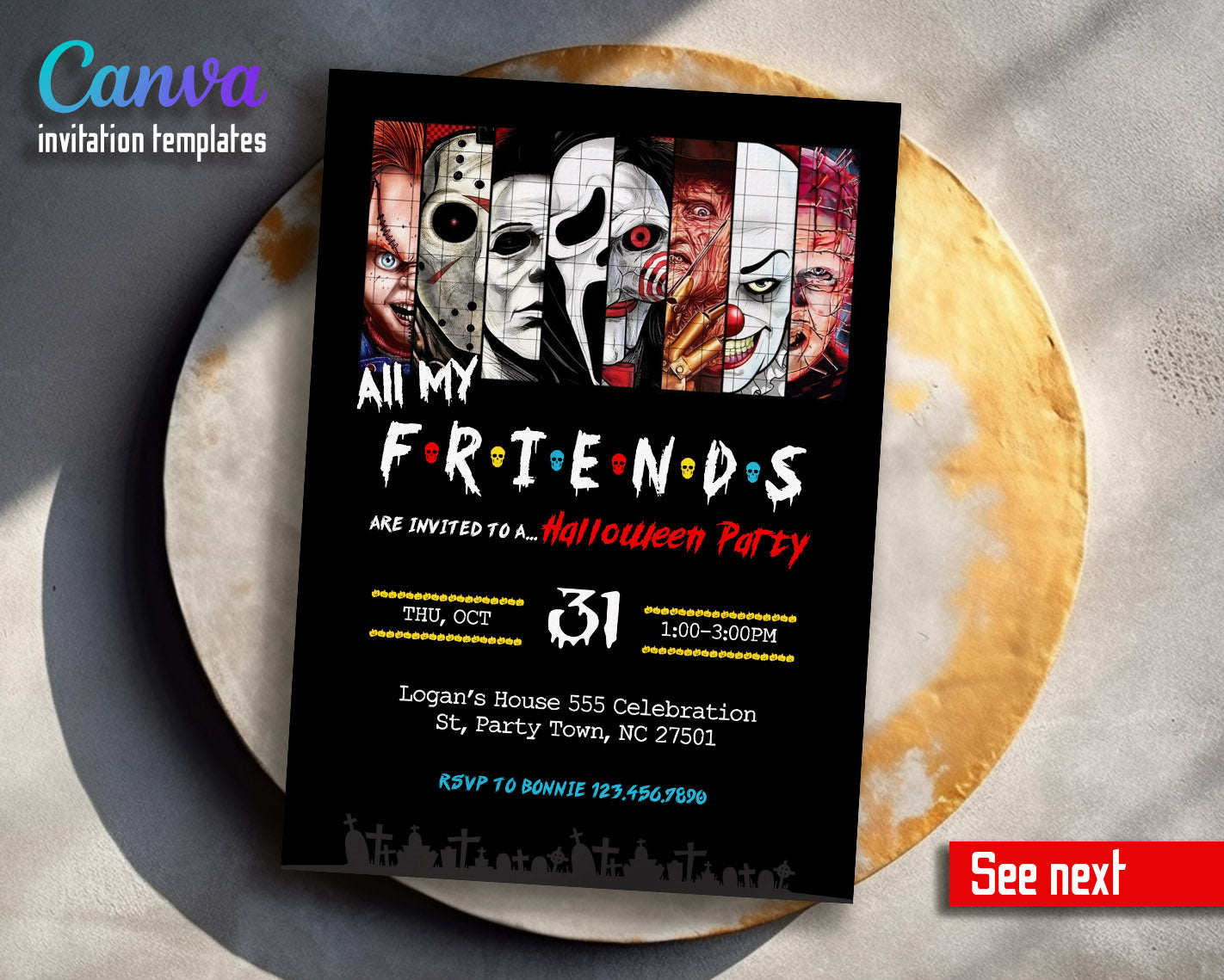 Horror Killer Movie Party  customizable invitation template | Share or Print |  | DA195