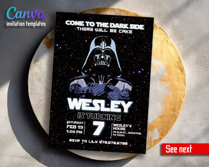 Star Wars Darth Vader  customizable invitation template | Share or Print | boy | MJ851