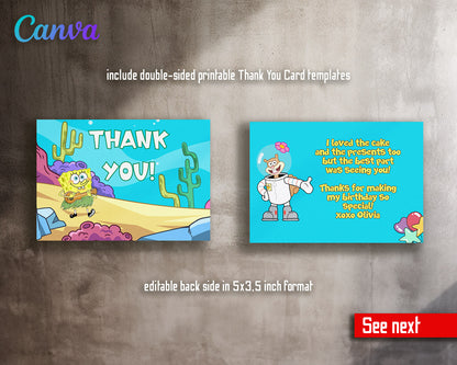 SpongeBob SquarePant customizable invitation template | Share or Print |  | HL323